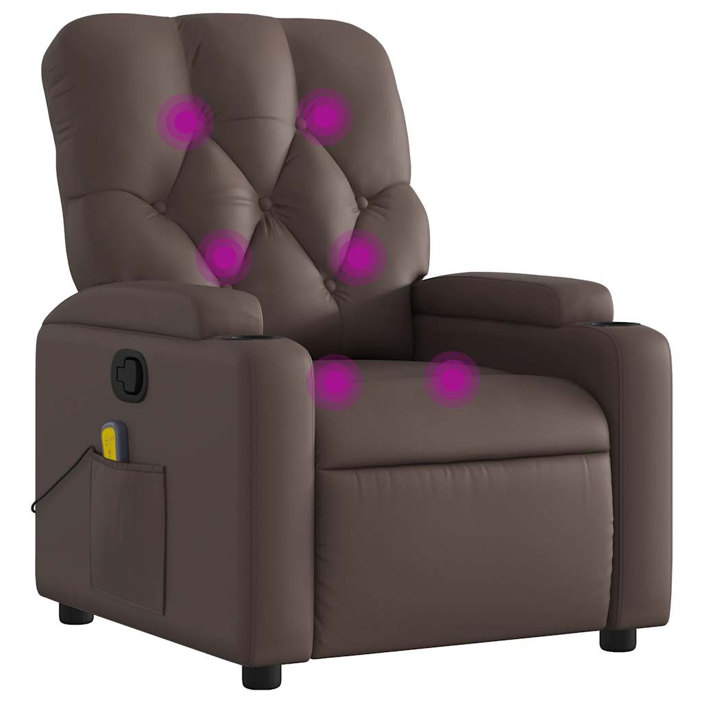 Massage Chair Brown Faux Leather