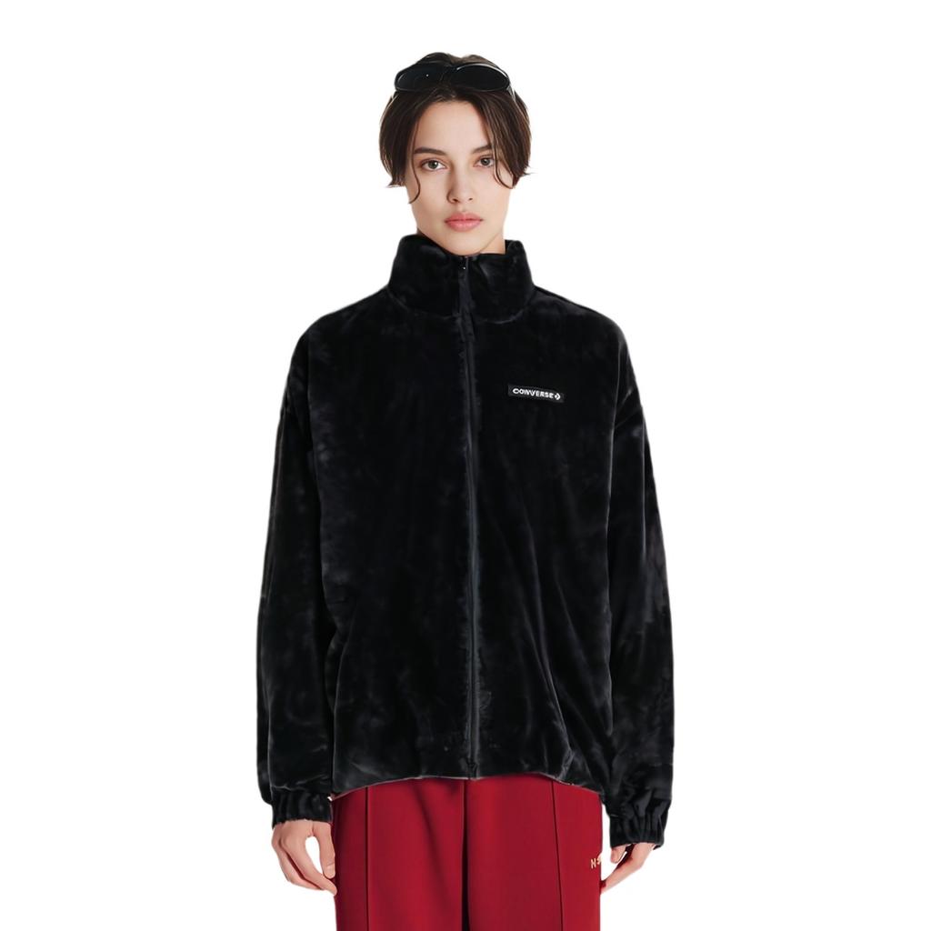 Converse Loose Stand Collar Stay Warm Logo Jacket Couple Style Black Men's 10023526-A01