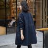 Denim Trench Coat Women's Medium and Long Large Version Large Size Fat Mm Casual Butt Cover Spring New Soft