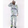 Unisex Hip Hop Hoodie Sweatpants Set Loose Fit Long Sleeve Casual Wear