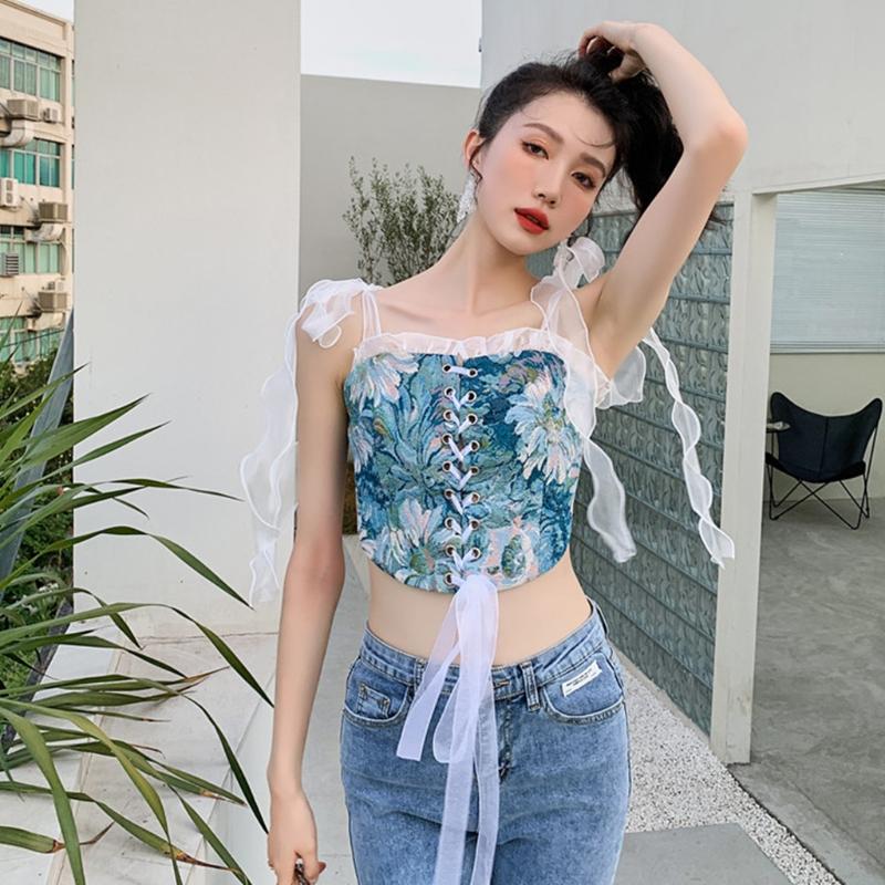 Top Colete Regata Estilo Retrô Feminino Com Barbatanas Modelador de Corpo Overbust Corpete Cobre a Gordura Com Alças de Tule Busto Completo Quadrado