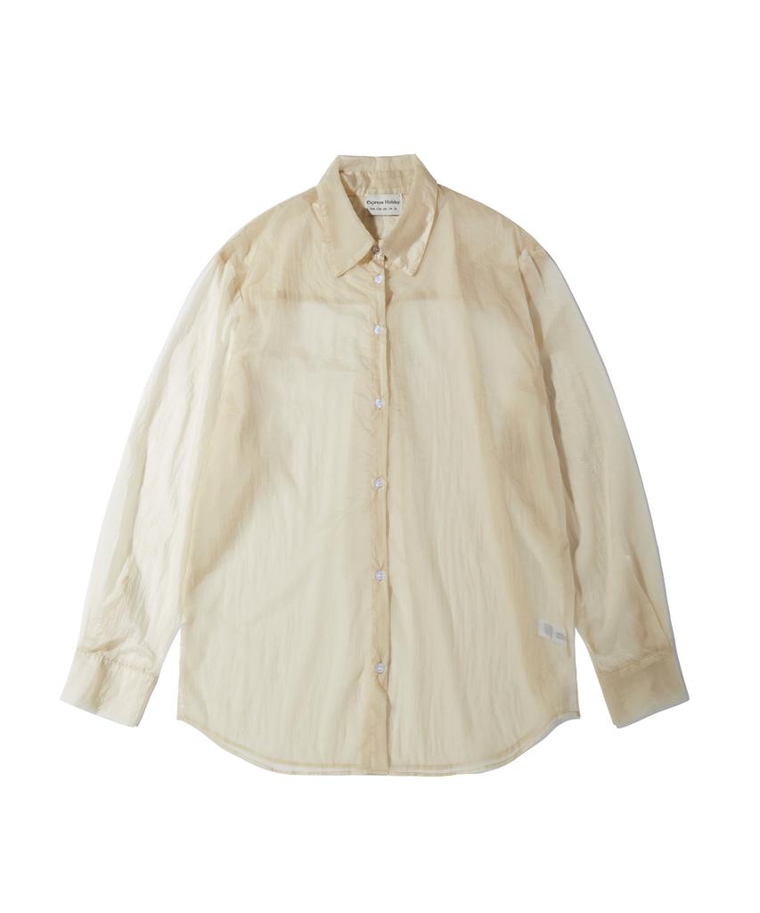 EXPRESSHOLIDAY Oversized Sheer Blouse_Ivory