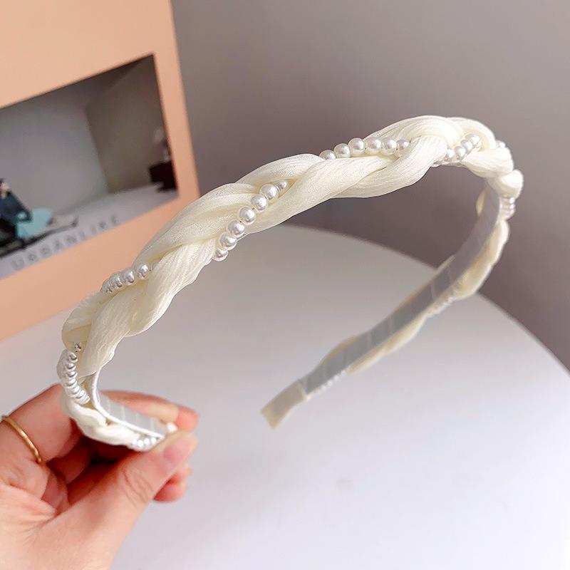 

Милая повязка на голову с жемчугом, тканевая, с перекручиванием, жемчужная повязка на голову, белый, зеленый головной убор для умывания лица