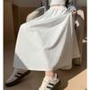 Mori Style High-Waist Pleated White Midi Skirt for Women - Summer 2025 A-Line Slimming Skirt