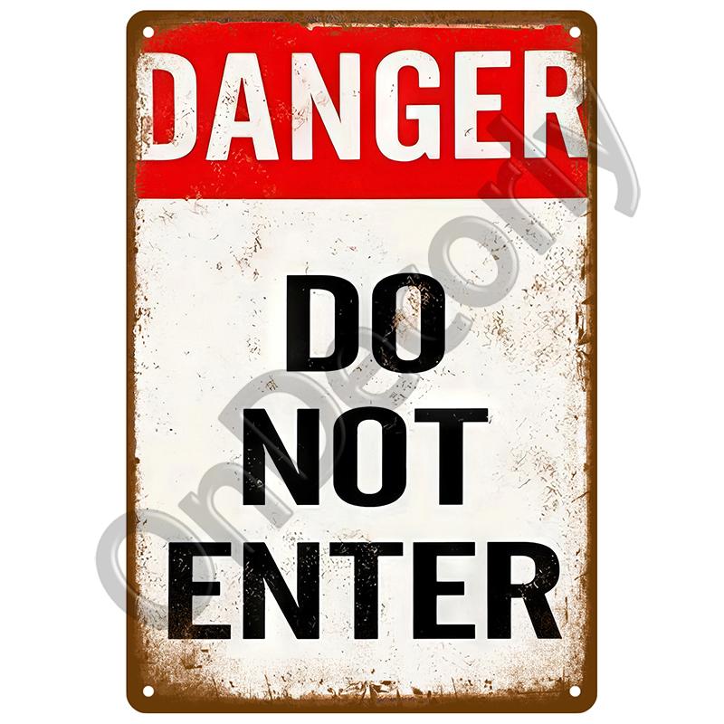 Bar Warning CCTV Tin Signs Vintage Metal Sign Poster Plate Wall Decor Art For Garage Cafe Plaque Notice 24 Hour Security Camera