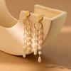 Simple Elegant And Asymmetric Faux Pearl Tassel Earrings Women For