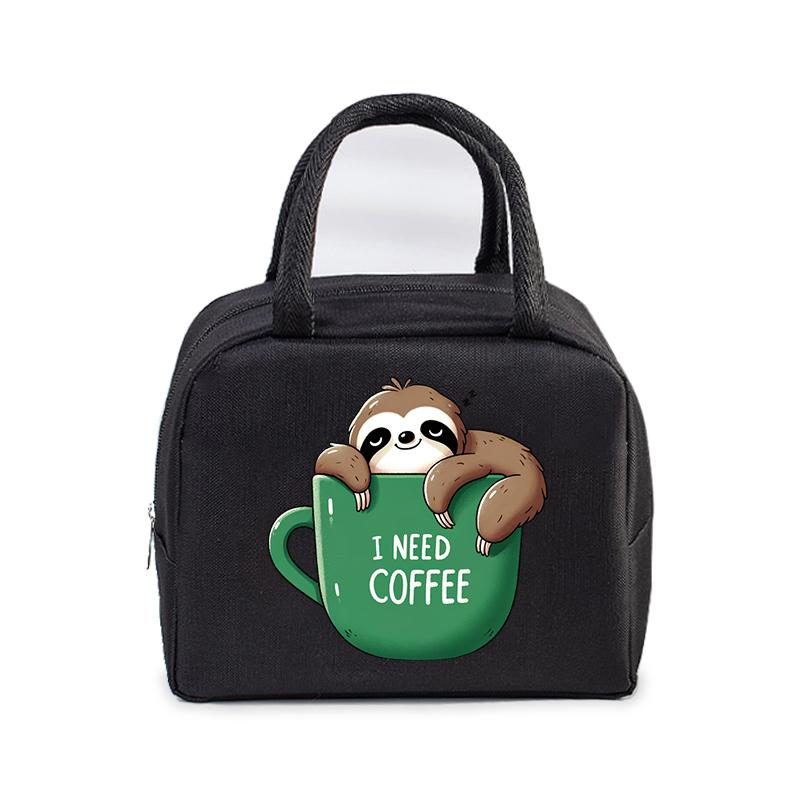 Tragbare Cartoon Faultier Print Lunchtasche Lustige Anime Tier Tragetasche Lebensmittel Kühltasche Bento Taschen Thermische Lunch Lebensmittelbox Taschen Frauen Männer