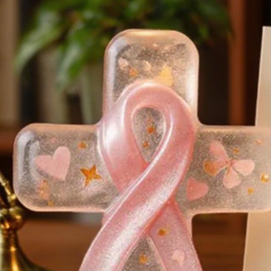 Pink Pocket Hug Token Breast Cancer Awareness Keepsake Transparent Prayer Token with Pink Ribbon Emotional Support Gift for Loved Ones