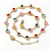 High-End Light Luxury Copper Heart Necklace & Bracelet with Colorful Zircon Inlay