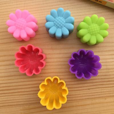 5Pcs 5Cm Sunflower Flower Jelly Pudding Mold Muffin Cake Cup Silicone Muffin Cake Baking Molds Kitchen Accessories