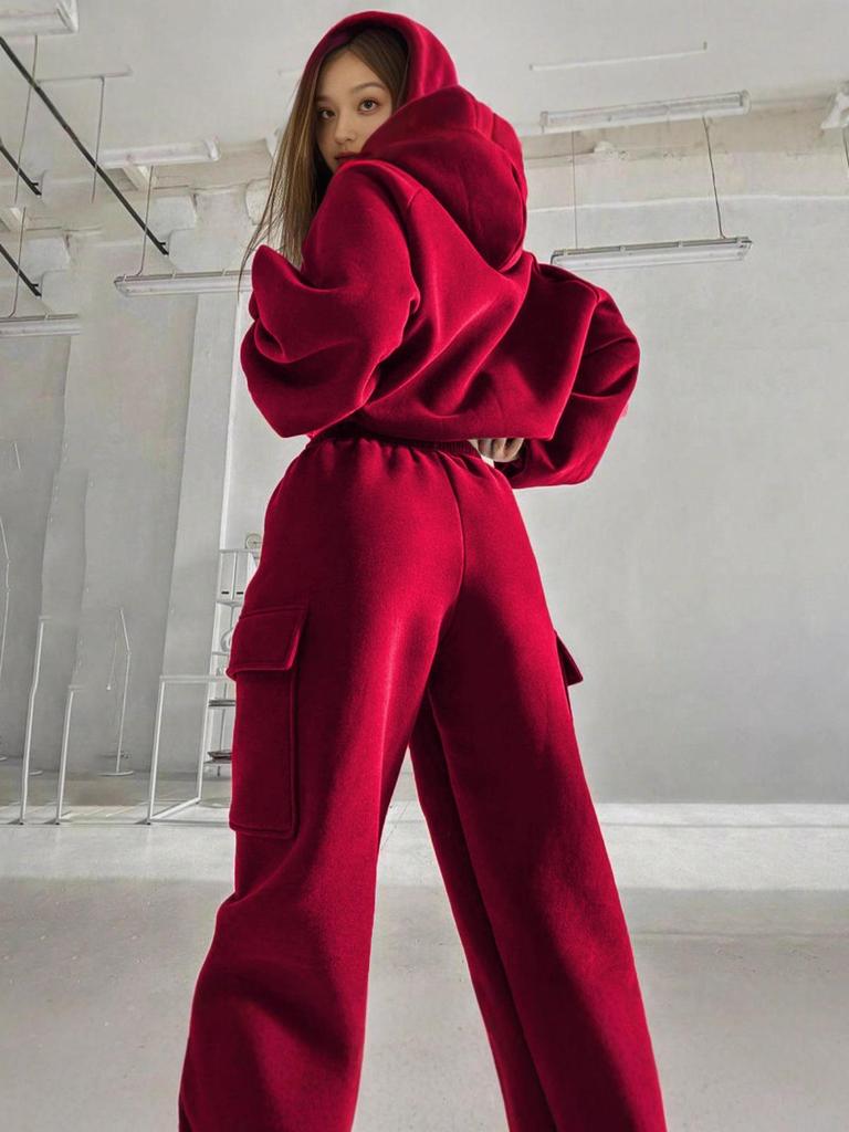 2025 Fall/Winter Women's Fashion Sportswear Casual Hoodie Set