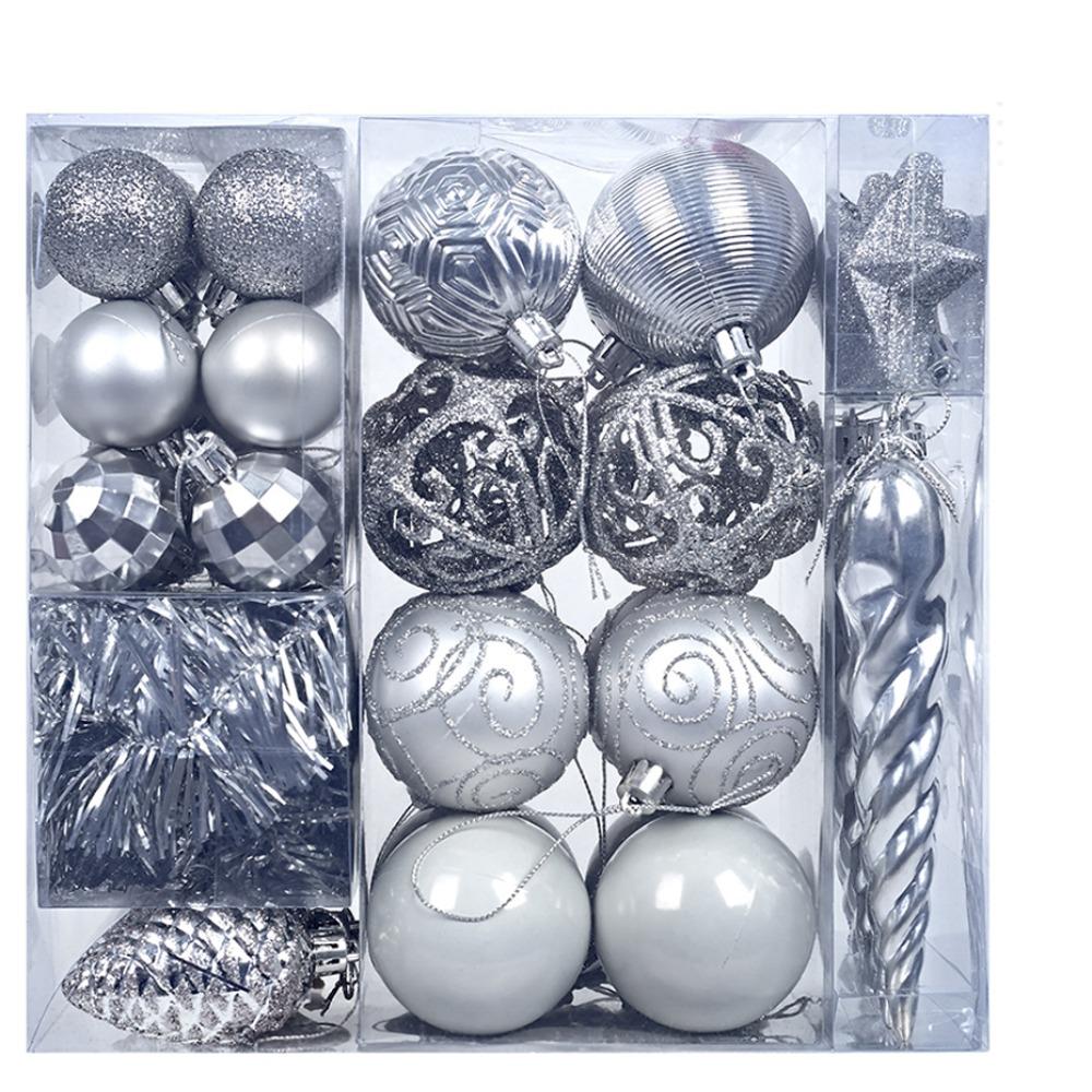 44pcs Shatterproof Electroplated Hanging Balls Christmas Tree Ornaments New Year Decoration