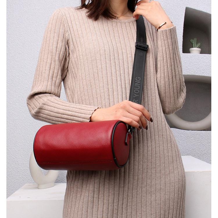 Genuine Cowhide Pillow Shoulder Bag for Women