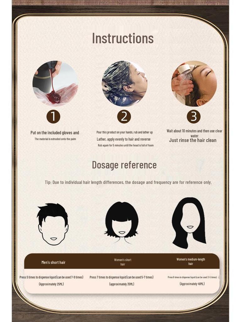 Nanjing Tongrentang Herbal Hair Dye - One Wash Black, Scalp Gentle, White Hair Coverage.