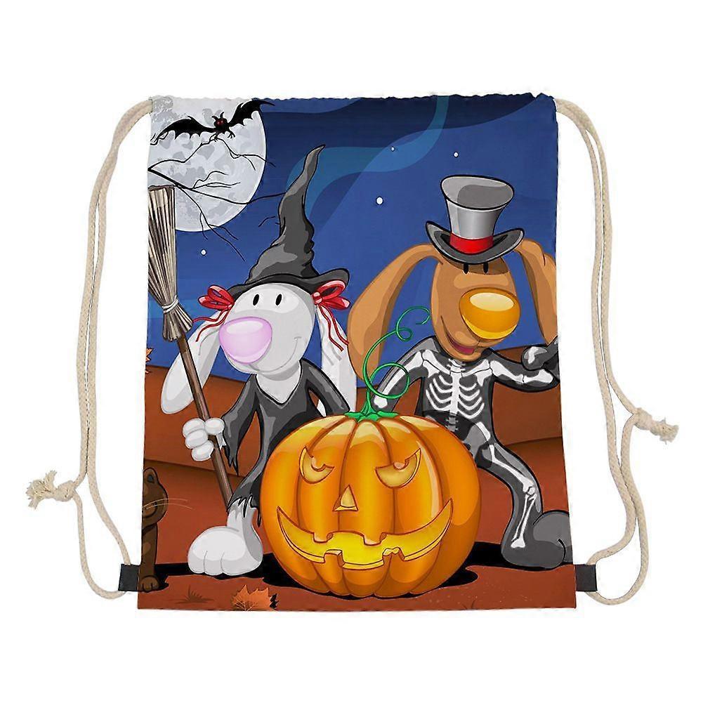Halloween Pumpkin Drawstring Gym Bag School Yoga Swimming Mountaineering Rope Bag Backpack Boy Girl Gift HBC202863Z3