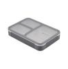 CB JAPAN Foodman Bento 600ml Double Secured with DSK Box, Slim, Portable, Stand-Up, Capacity, Antibacterial, Gray, Leak-Resistant, Sealing, 4-Point