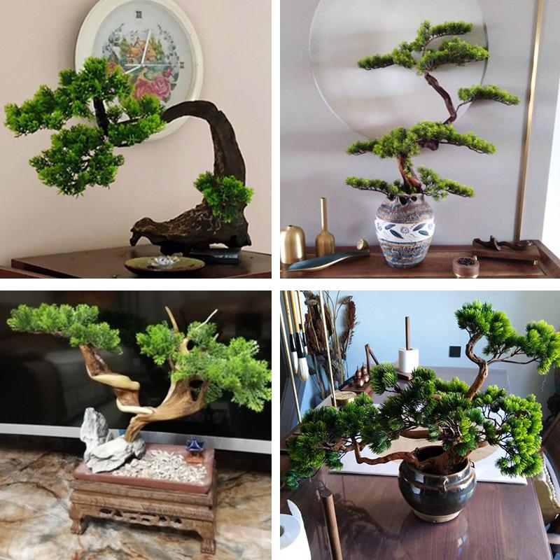 Pine Needle Juniper Artificial Bonsai with Dried and Plastic Pine Leaves