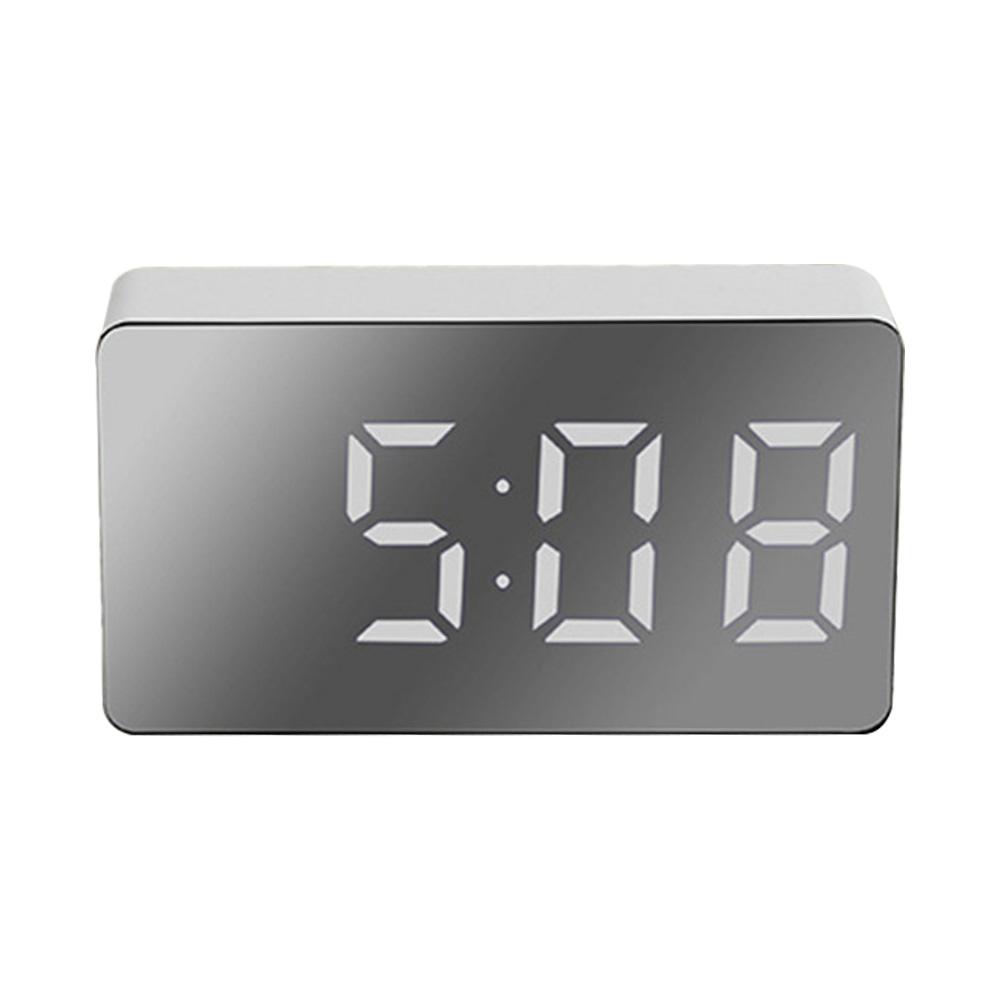 Led Mirror Alarm Clock Mini Home Decorative Electronic Digital Alarm Display Time Night Desktop USB Clock Desk Bedroom Decor