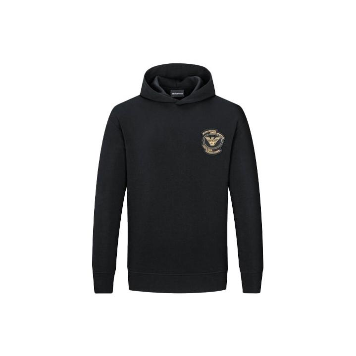 EMPORIO ARMANI Sweatshirts Men's Black Hooded Moderate Regular 6K1M72-1JHSZ-0999
