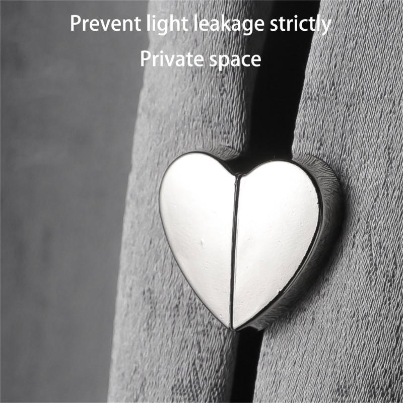 10Pcs Alloy Heart Curtain Clip Magnetic Closures Systems Eliminate Light Leaks Maintain Privacy Home Decoration