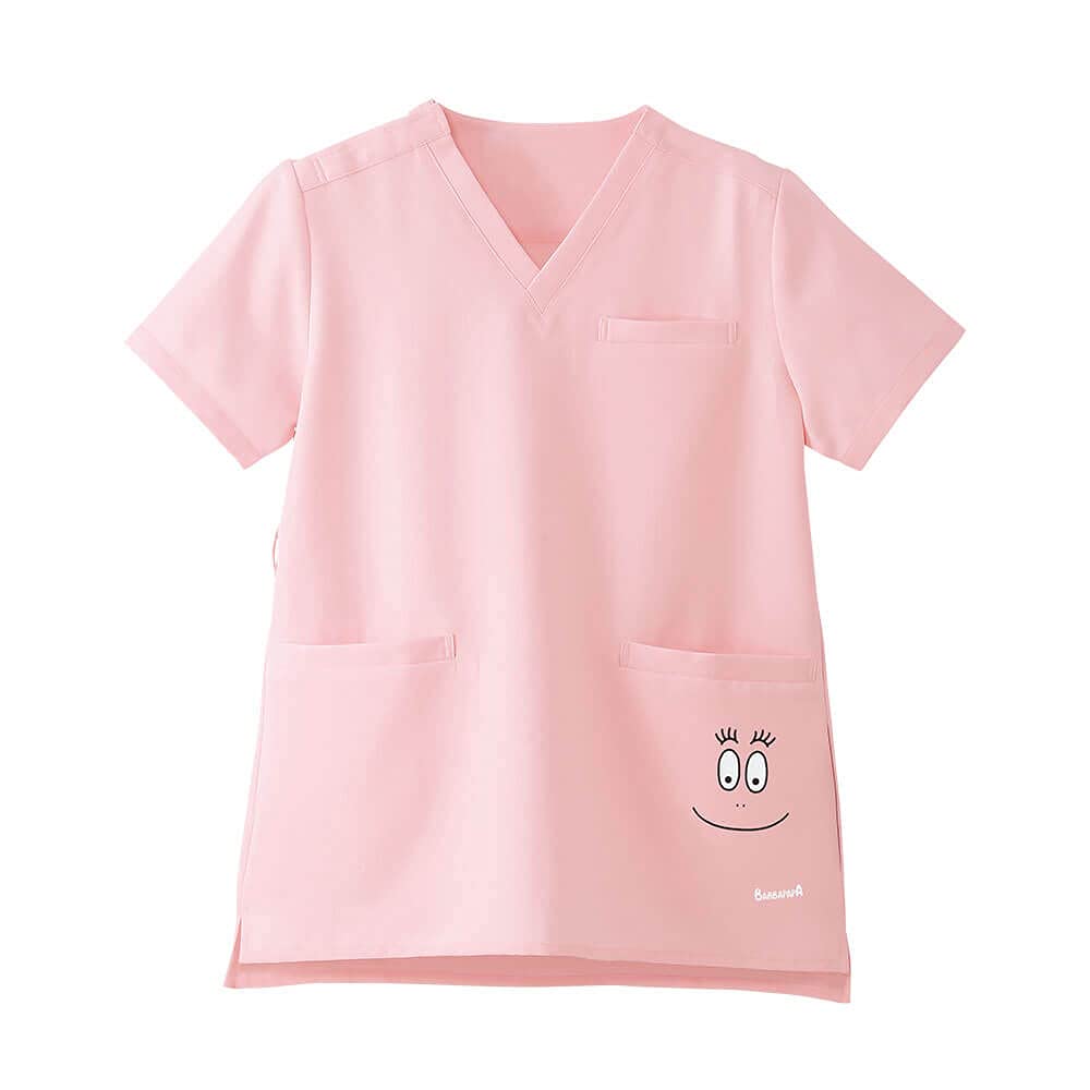 [Nursery] Barbapapa Scrub Jacket (Unisex) Stretch Medical Nursing White Coat Women s Men s L Papa 9863301A