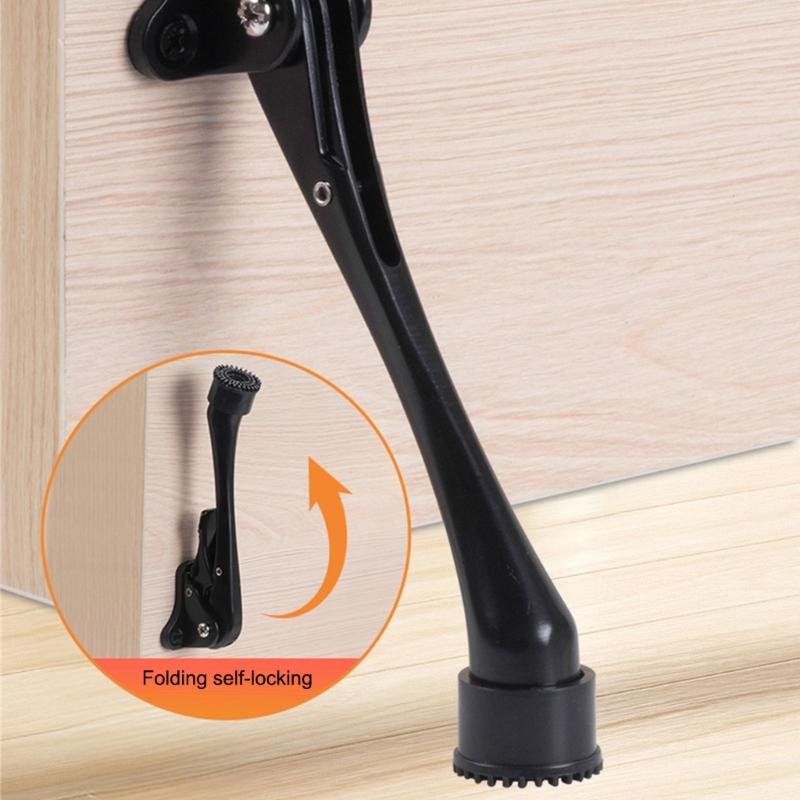 Metal Doorstop Heavy Duty Adjustable Kickdown Door Stop Door Holder with Nonslip Rubber Tip Easy to Set Down and Release
