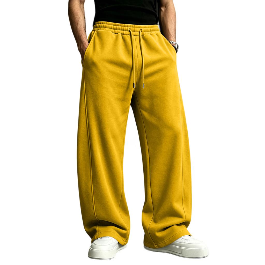 Men's Casual Sweatpants with Elastic Drawstring Waist Loose Fit Straight Leg for and Sports