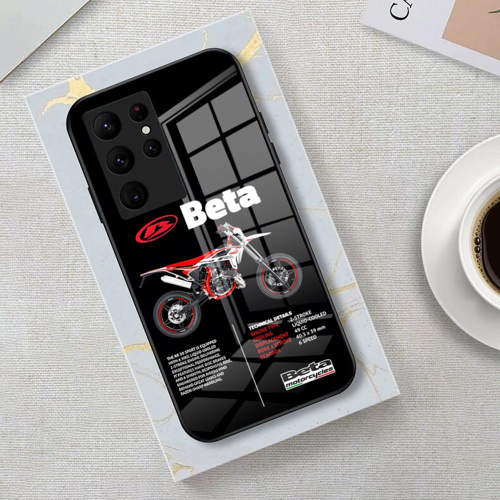 Motorcycle Racing B-betas Phone Case For Samsung S26 S25 Edge Ultra 23 22 21 20 Ultra Plus S24 Fe Glass Cover