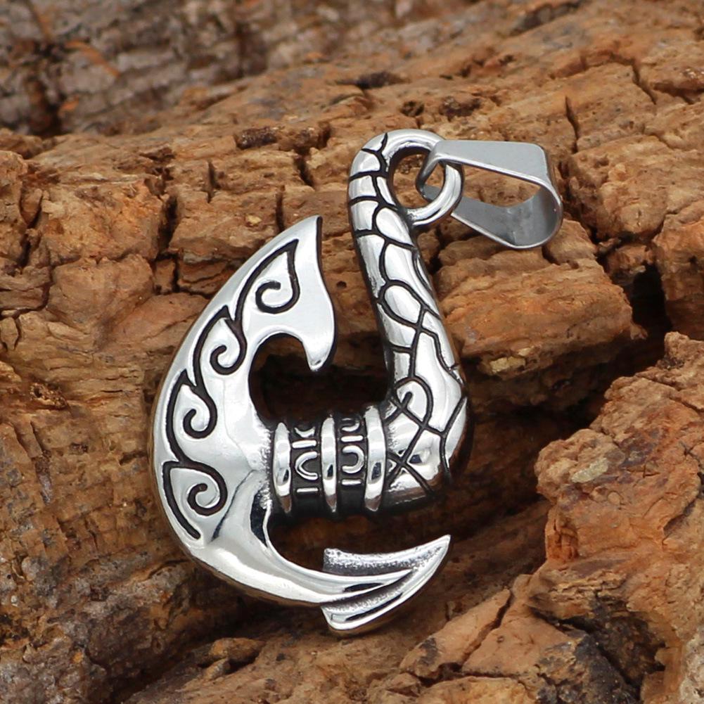 Nordic Viking Pirate Odin Axe Pendant - Stainless Steel Runic Alphabet Jewelry