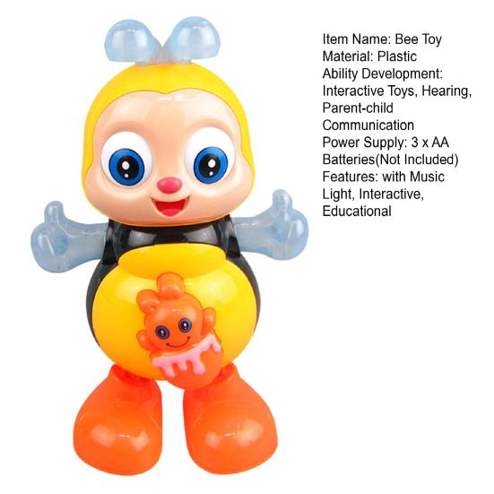 Giocattolo Elettrico Ape Cantante Danzante con Musica Luce LED Bambini Ragazzi Ragazze Giocattolo Interattivo Ape Scodinzolante Bambini Educativo Cartone Animato Animale Giocattolo Musicale