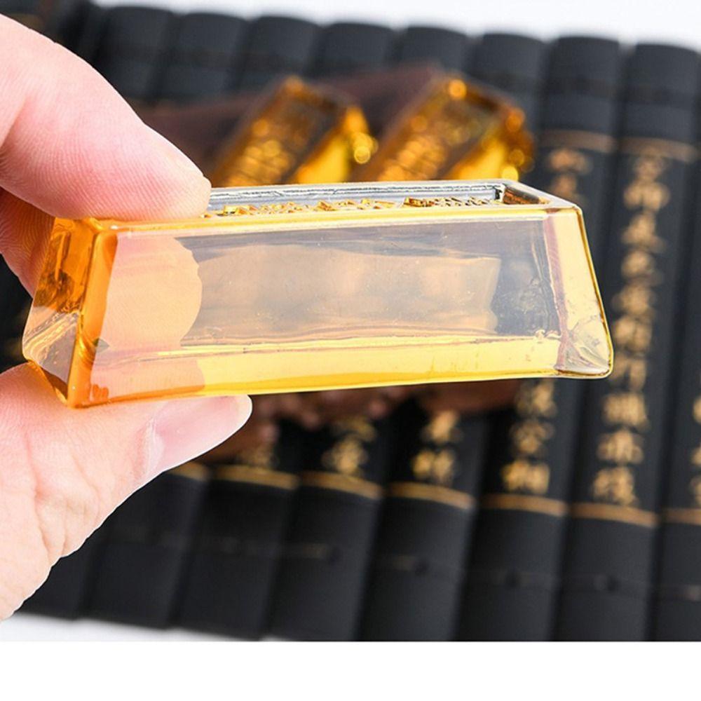 Topaz Gold Bar Home Decoration Home Opening Crystal Arts and Crafts Gifts Simulation Gold Bars Ornament Housewarming Gifts