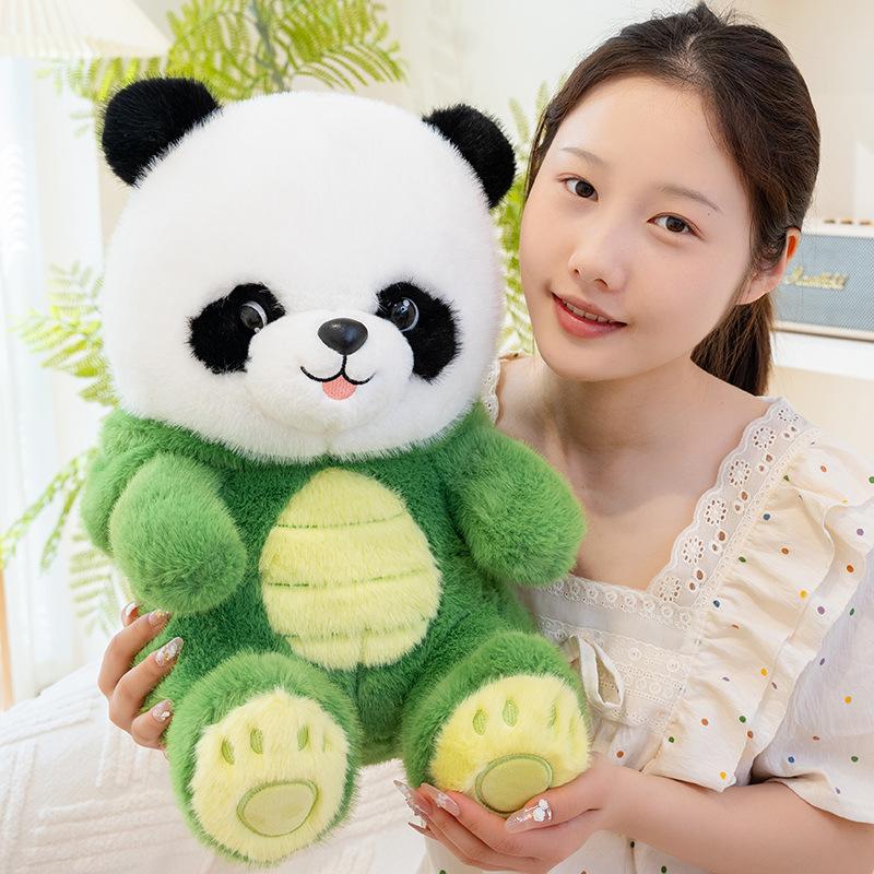 Cartoon Soft Panda Transformation Dinosaur Doll Plush Toy Black And White Panda Children'S Rag Doll Girl Birthday Gift