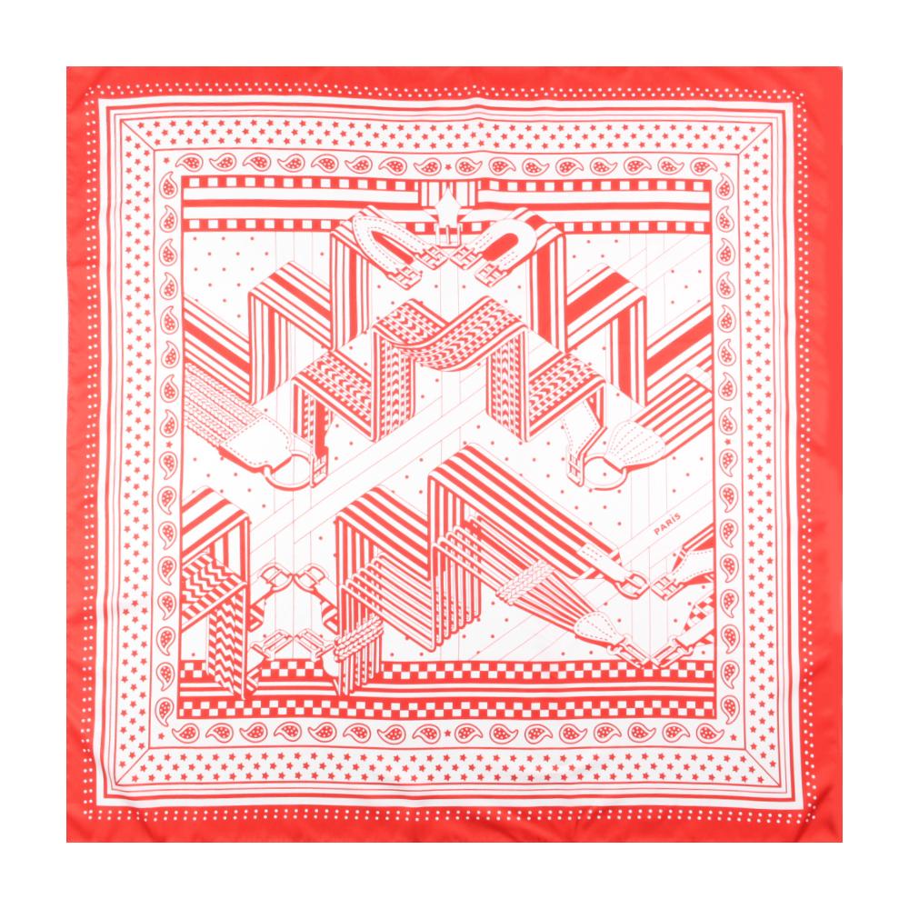 Manual Hand Rolled Twill Silk Scarf Women Geometric Print Square Scarves Wraps Echarpes Curled Foulard Femme Bandana Hijabs 90CM