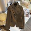 Women's 2025 Autumn Khaki High-End French Slimming Blazer Suit