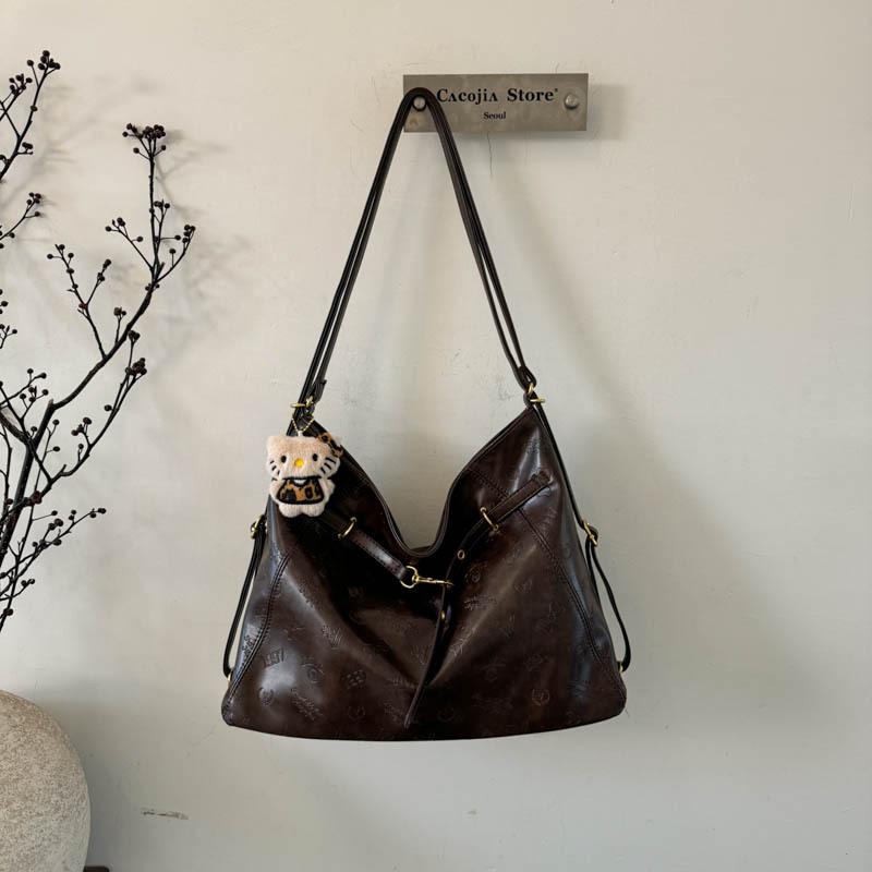 

Simple retro large-capacity bag women s new commuter fashion shoulder bag high-value fashion bucket bag
