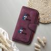 Funny Bird Print Leather Wallet Casual Women Long Purse Card Holder