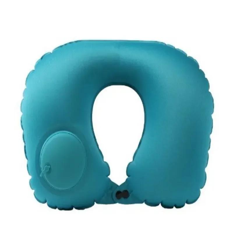 Press-Type Inflatable Pillow Neck Travel Relaxation U-Shaped Pillow Foldable Portable Leak-Proof Device Ordinary U-Shaped