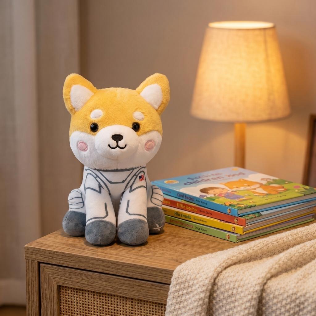 Plush Stuffed Animal Toy Soft Plush Doll with Space Suit Design Sitting Posture Suitable for Home Decoration and Playtime for Kids and Adults