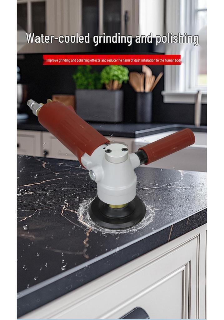 Gaobao Pneumatic Wet Polisher: 3" & 4" Air-Powered Water-Feed Stone Grinder.