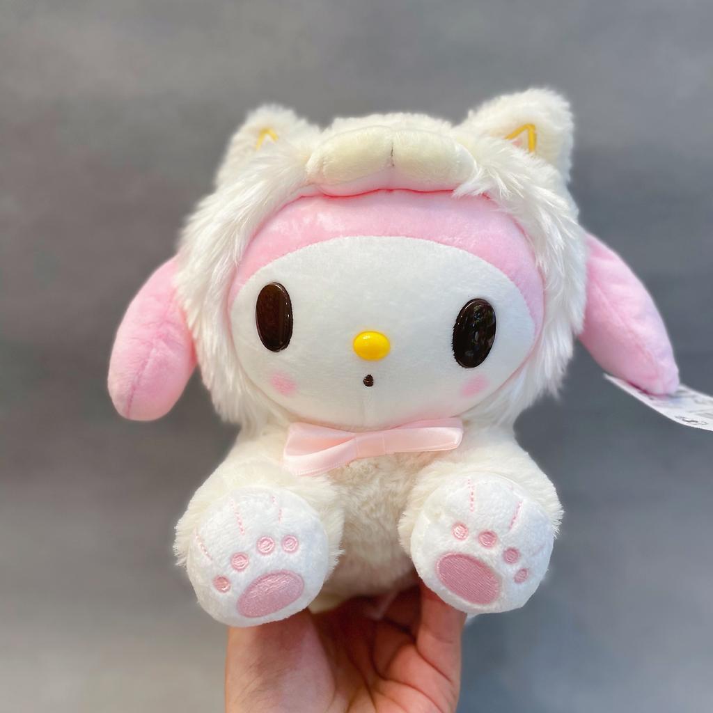 Melody Cinnamoroll Dog Kuromi Maid Outfit Series Plush Toy Stuffed Dolls Cute Cartoons Bag Pendant Kids Toy Children Baby Birthday Christmas Gifts