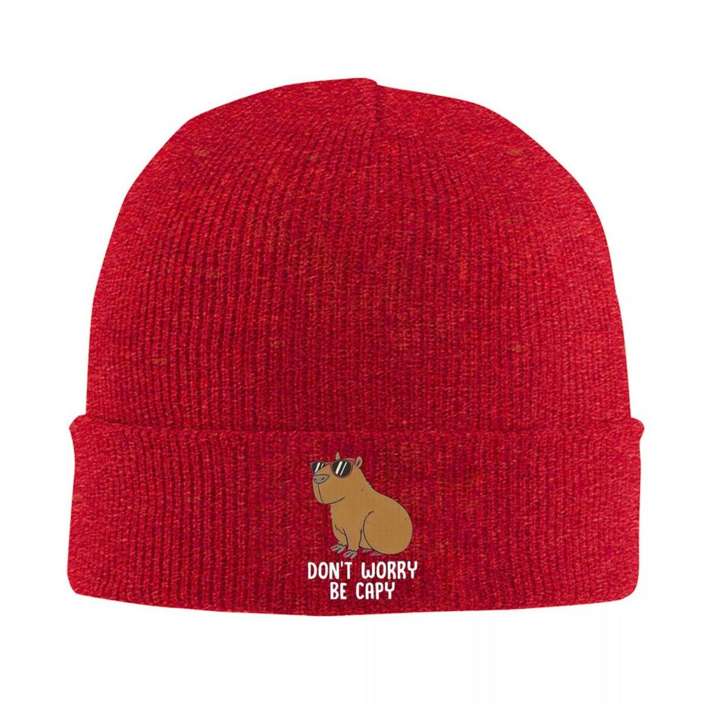 Cute Capybara Be Cappy Warm Knitted Cap Winter Knit Bonnet Hat Skullies Beanies Hip Hop Caps for Unisex