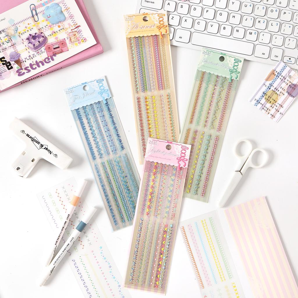 6pcs/lot Kawaii Stationery Stickers Color Card Fundamentals Diary Planner Decorative Sticker Scrapbooking Journal DIY Craft
