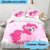 Custom Name 3PCS Unicorn Sweet Heart Bedding Set, Including 1pc Duvet Cover And 2pcs Pillowcases, Suitable for Dorms and Bedrooms Gift