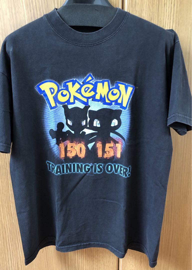 

[USED] Pokemon Mew & Mewtwo Anime Print T-Shirt, Black, Vintage