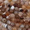 1 String Light Brown Stripe Crystal Agate Natural Stone Beads For Jewelry Making Loose Spacer Beads DIY Bracelet Necklace