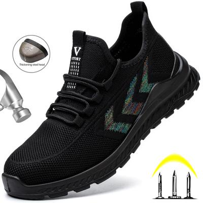 Breathable Work Sneakers Men Steel Toe Shoes Male Safety Shoes Lightweight Puncture-Proof Work Shoes Boots Men Protective Shoes