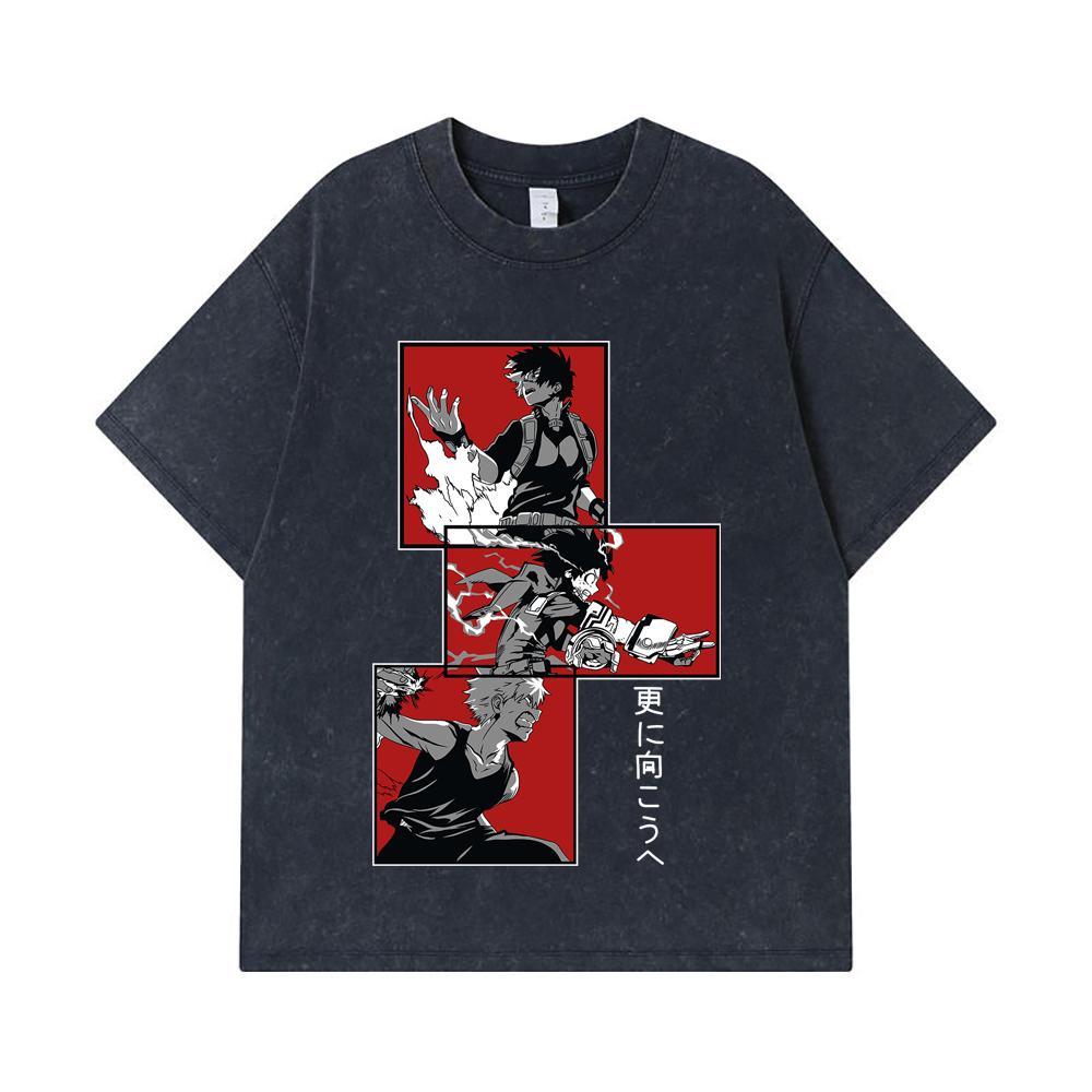 275 GSM Washed T-shirts 100% Cotton My Hero Academia V22 Print Unisex Heavy Cotton T Shirt