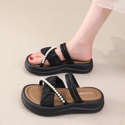 Summer 2025 New Non-slip Beach Cool Slippers Women's Shoes Casual Two Wear Versatile Fashion Platform Slippers