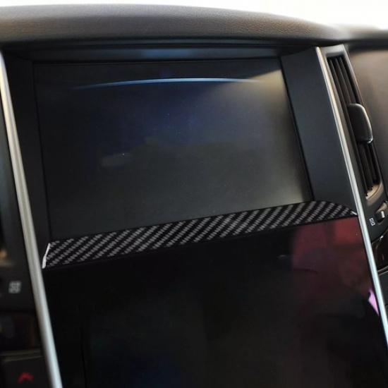 Real Carbon Fiber Navigation GPS Panel Lower Cover Trim For Infiniti Q50 2014-20