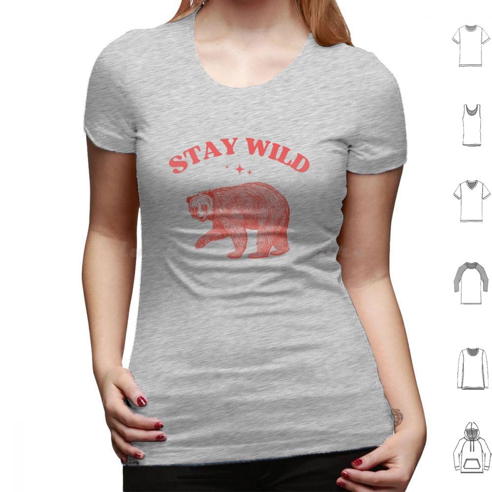 Stay Wild Womens Tee  Womens Cute Animals  Funny Animals  Weird Cute Tee T Shirt 6xl Cotton Cool Tee Funny Humorous Humor